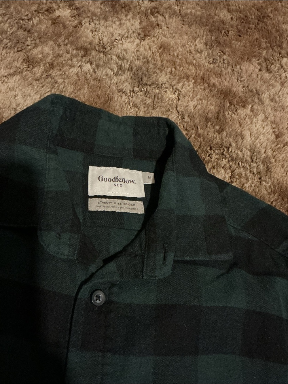 Goodfellow & Co Green and Black Plaid Button-Down Shirt - Picture 2 of 5